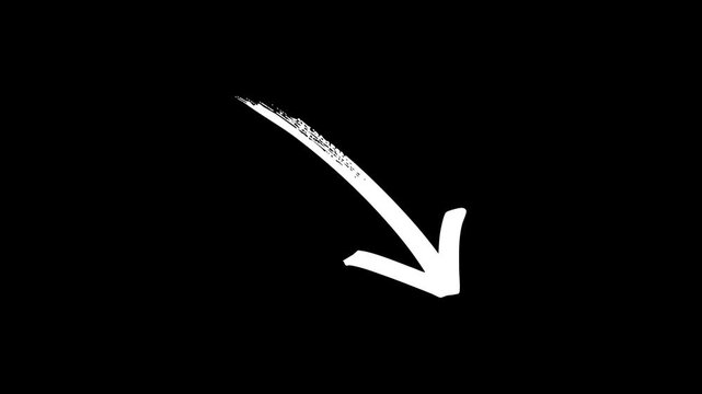 Animated hand-drawn white sketch line indicator drawing a smooth curve. Dynamic whiteboard reveal graphic element for tracking progress or data display.