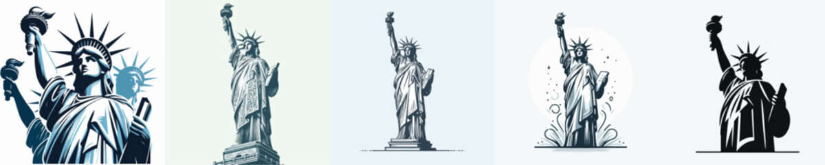 Obraz premium STATUE OF LIBERTY VECTOR WHITE BACKGROUND