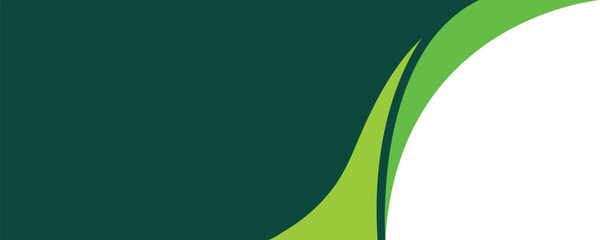 Abstract green and white wave design with dark green background