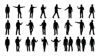 a collection of various human poses depicted in black creating a striking visual arrangement of figures silhouette