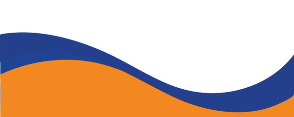 Abstract wave design with blue and orange colors isolated on transparent background