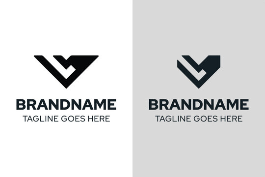 Letters VL LV Monogram Logo Set, suitable for any brand with VL or LV initials