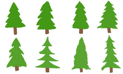 Fototapeta premium set of christmas trees