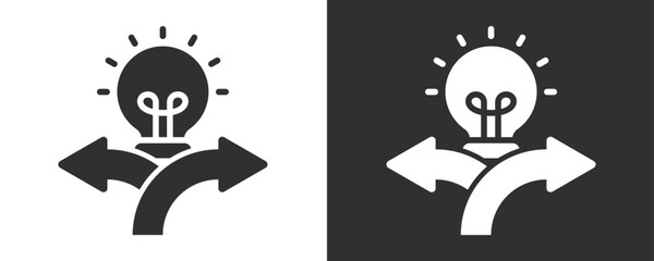 Decision Icon Set Vector Collection Isolated In Black And White