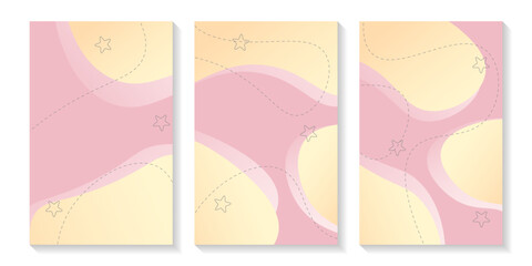 collection of abstract background with yellow and pink fluid shapes , for poster. banner, web design, header, cover, billboard, brochure, social media, landing page