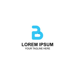 Modern abstract blue letter B loop logo design with Creative Illustration