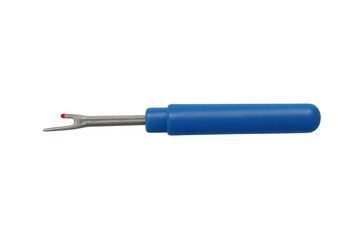 Fototapeta premium Blue seam ripper unpicker tool for sewing craft