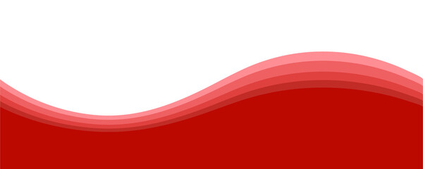 Abstract red wave design with gradient effect isolated on transparent background