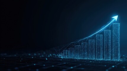 A digital illustration showcases a dynamic growth chart, with an upward-pointing arrow suggesting progress and financial gains. ..Created with Generative AI, not depicting real subjects.