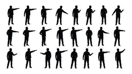 a collection of various human figures in dynamic poses shown as stark black shapes a compelling silhouette