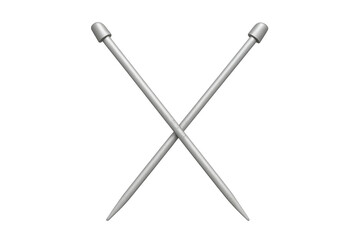 Naklejka premium Crossed knitting needles vector on transparent background