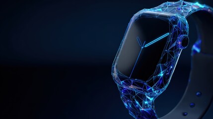 An artistic vision of a futuristic smartwatch, blending technology and design with vibrant digital aesthetics, perfect for tech enthusiasts. ..Created with Generative AI, not depicting real subjects.