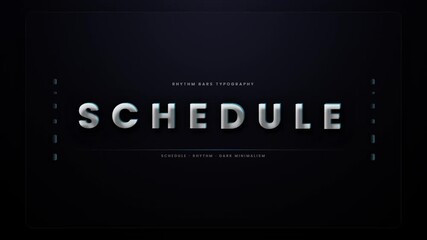 Schedule Text Animation on Dark Background for Event Planning and Time Management.