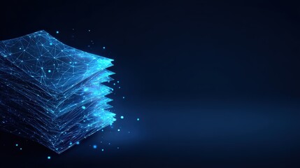 A striking digital data concept, showcasing interconnected layers of information in an ethereal display. ..Created with Generative AI, not depicting real subjects.