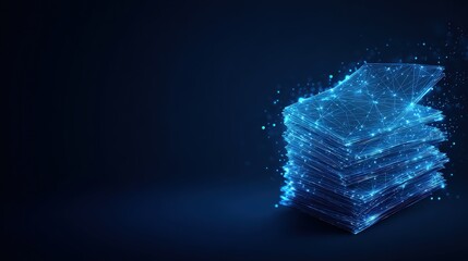 A stack of digital information, highlighting the concept of big data and technology. ..Created with Generative AI, not depicting real subjects.