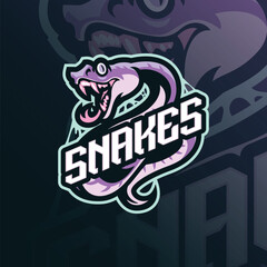 Snake mascot logo design vector. Snakes illustration for sport and esport team.