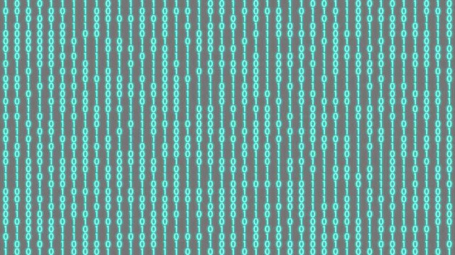 Computer screen filled with binary data