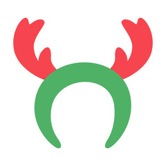 Christmas Reindeer Antler Headband Flat Illustration