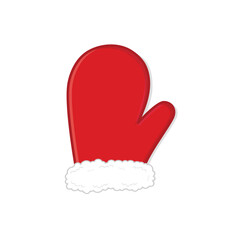 Santa claus mittens. santa claus gloves. red mittens. red gloves vector cartoon illustration