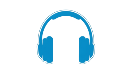 Bright blue headphones  isolated digital illustration isolated on transparent background