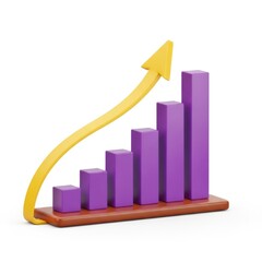 Growth bar chart isolated on white background