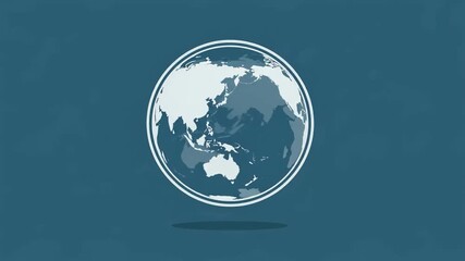 Animated Earth Globe Rotating on Blue Background for Global Concepts. - Powered by Adobe