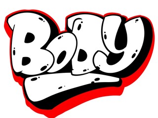 letter body, graffiti body with a unique bubble graffiti style
