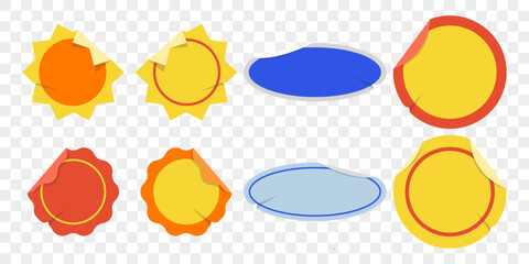 Blank Sticker and Price Tag Set with Peeling Corner