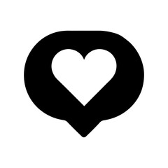 Chat Bubble Heart Symbol for Modern Communication.