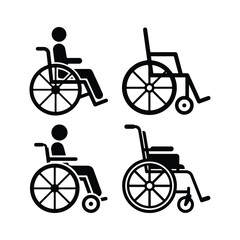 Wheelchair silhouette set mobility accessibility