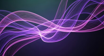 Abstract flowing waves of luminous purple and pink light creating a dynamic and ethereal background