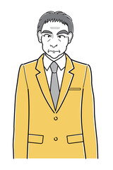 スーツの中年男性・上半身（シンプル）