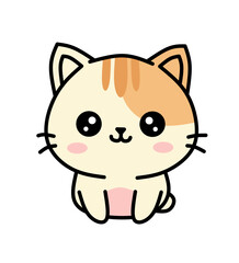 A cute set of chibi cats in various colors and poses, illustrated in a soft flat vector style with expressive faces and a clean white background—perfect for kawaii lovers and adorable-themed designs