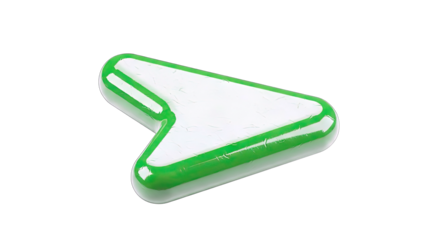 Green Arrow Pointing Right on White Background