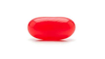 Red Oval Shaped Candy Isolated on a White Background - A Sweet Treat