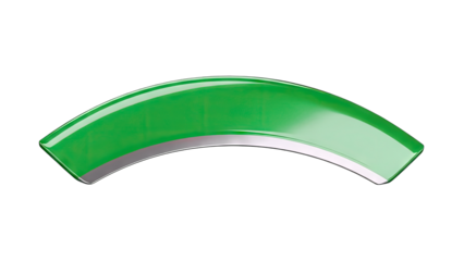 Green Curved Blade Isolated on White Background