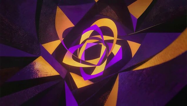 Abstract geometric pattern with purple and yellow