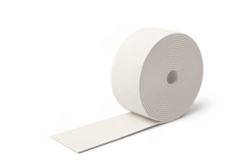 White elastic band roll unrolling for sewing crafts