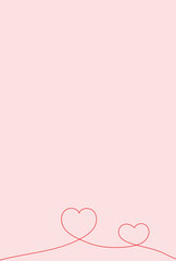 Elegant minimalist heart line art on a soft pastel background. Perfect for Valentine&rsquo;s Day, romance-themed designs, invitations, greeting cards, and modern love concepts. Clpink background with hearts