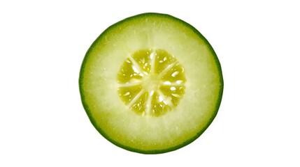 Fresh cucumber slice isolated on white background