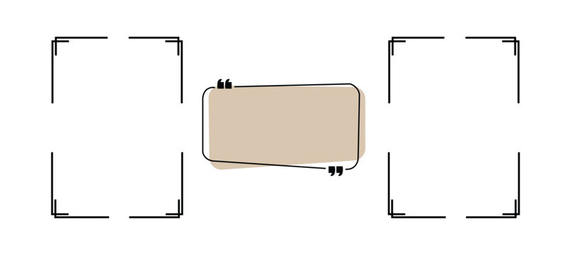 Quote box frame big set for the great design of speech quotation marks