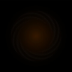 Gold Halftone round frame. Golden luxury Halftone twisted circle