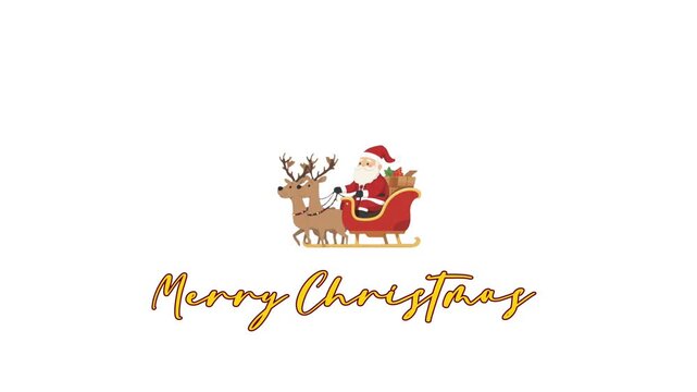 christmas greeting card with reindeer