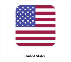 USA flag icon rounded square vector graphic