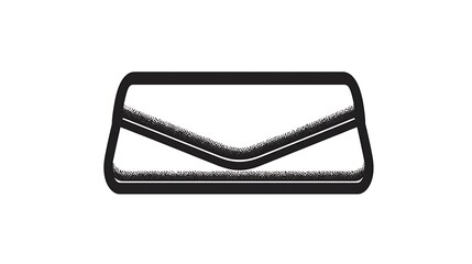 A monochrome illustration showcasing a stylized envelope design with textured detail