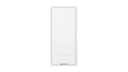 Vertical white plastic card holder isolated on transparent background