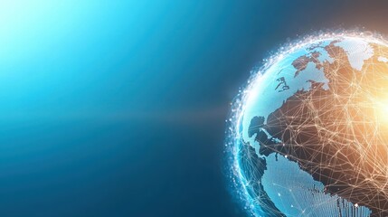 Global Network Connections Rotating globe with dynamic network connections, highlighting global internet infrastructure and connectivity