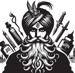 vector illustration of a girl with a sword