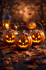 halloween pumpkin on black background