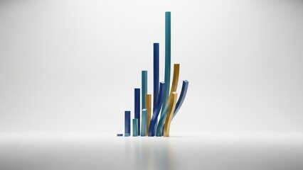 Abstract chart graphic of vertical bars growing upward visualization conceptual design